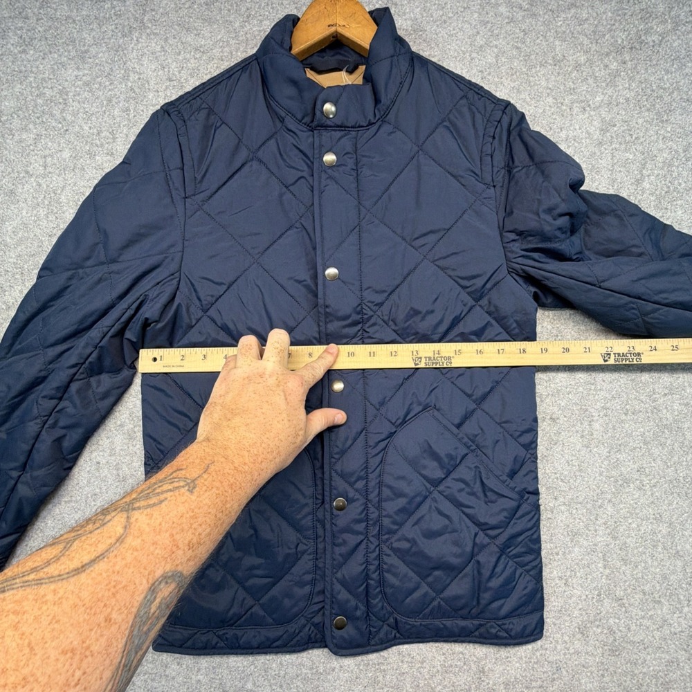 J Crew Walker Jacket Mens XS Navy Blue Quilted Insulated Lined Full Zip - Picture 6 of 8